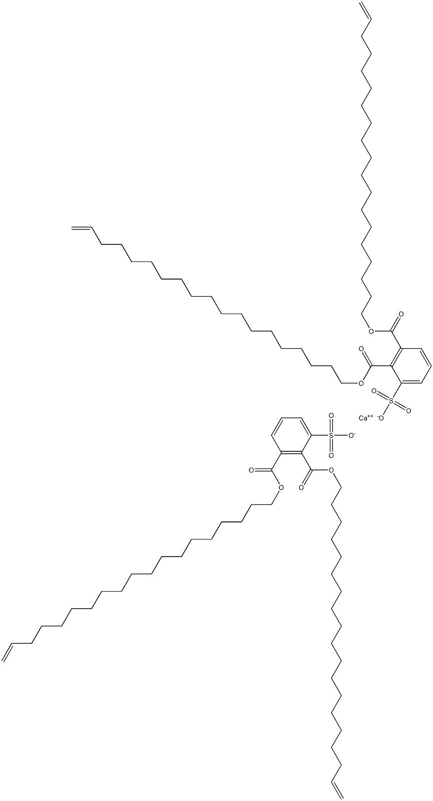 Bis[2,3-di(18-nonadecenyloxycarbonyl)benzenesulfonic acid]calcium salt Structure