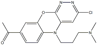 8-Acetyl-3-chloro-5-(3-dimethylaminopropyl)-5H-pyridazino[3,4-b][1,4]benzoxazine Structure
