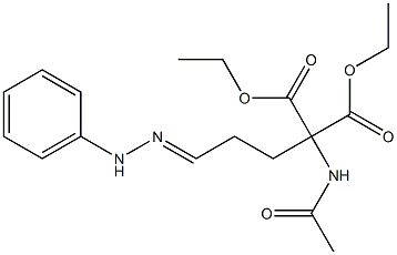 1-Acetylamino-4-(2-phenylhydrazono)-1,1-butanedicarboxylic acid diethyl ester Structure