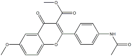 6-Methoxy-2-[4-acetylaminophenyl]-4-oxo-4H-1-benzopyran-3-carboxylic acid methyl ester Structure