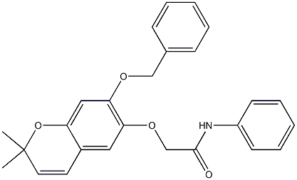 2,2-Dimethyl-7-(benzyloxy)-6-[[(phenylamino)carbonyl]methoxy]-2H-1-benzopyran 구조식 이미지