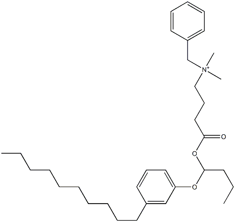 N,N-Dimethyl-N-benzyl-N-[3-[[1-(3-decylphenyloxy)butyl]oxycarbonyl]propyl]aminium 구조식 이미지