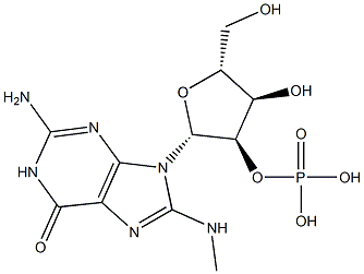 8-Methylaminoguanosine 2'-phosphoric acid Structure