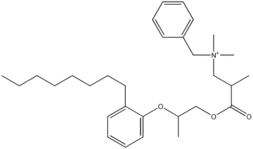 N,N-Dimethyl-N-benzyl-N-[2-[[2-(2-octylphenyloxy)propyl]oxycarbonyl]propyl]aminium 구조식 이미지