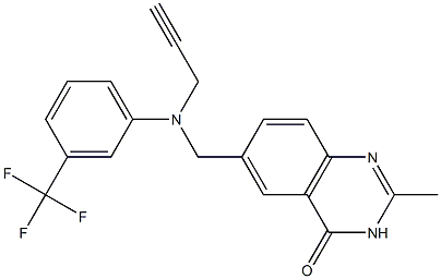 2-Methyl-6-[[(2-propynyl)[3-(trifluoromethyl)phenyl]amino]methyl]quinazoline-4(3H)-one 구조식 이미지