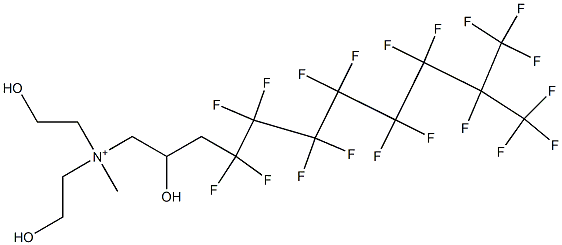 4,4,5,5,6,6,7,7,8,8,9,9,10,11,11,11-Hexadecafluoro-2-hydroxy-N,N-bis(2-hydroxyethyl)-N-methyl-10-(trifluoromethyl)-1-undecanaminium 구조식 이미지