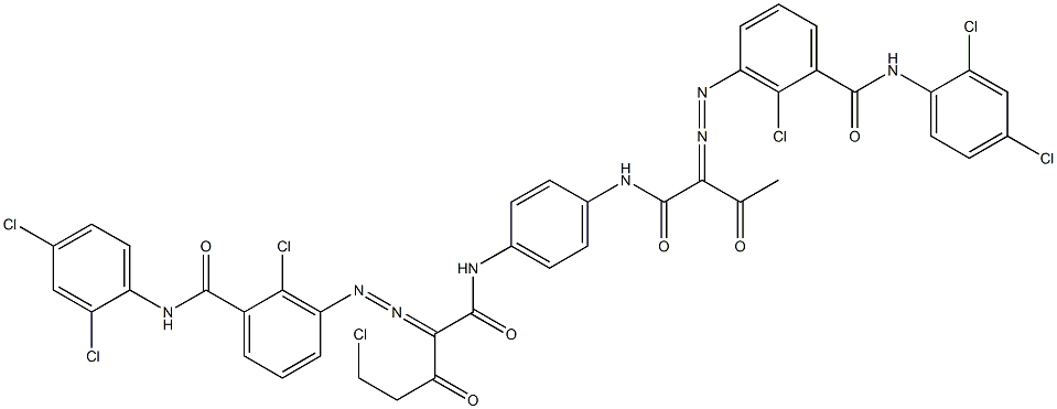 3,3'-[2-(Chloromethyl)-1,4-phenylenebis[iminocarbonyl(acetylmethylene)azo]]bis[N-(2,4-dichlorophenyl)-2-chlorobenzamide] 구조식 이미지