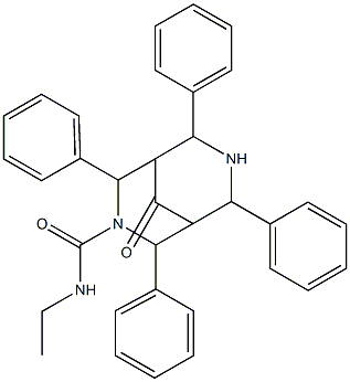 N-Ethyl-9-oxo-2,4,6,8-tetraphenyl-3,7-diazabicyclo[3.3.1]nonane-3-carboxamide 구조식 이미지