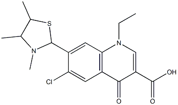 1,4-Dihydro-1-ethyl-4-oxo-6-chloro-7-(3,4,5-trimethylthiazolidin-2-yl)quinoline-3-carboxylic acid Structure