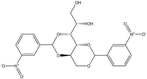 3-O,5-O:4-O,6-O-Bis(3-nitrobenzylidene)-D-glucitol 구조식 이미지
