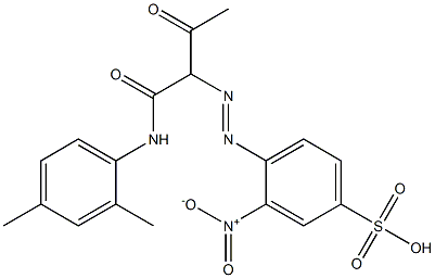 4-[1-[N-(2,4-Xylyl)carbamoyl]-2-oxopropylazo]-3-nitrobenzenesulfonic acid 구조식 이미지