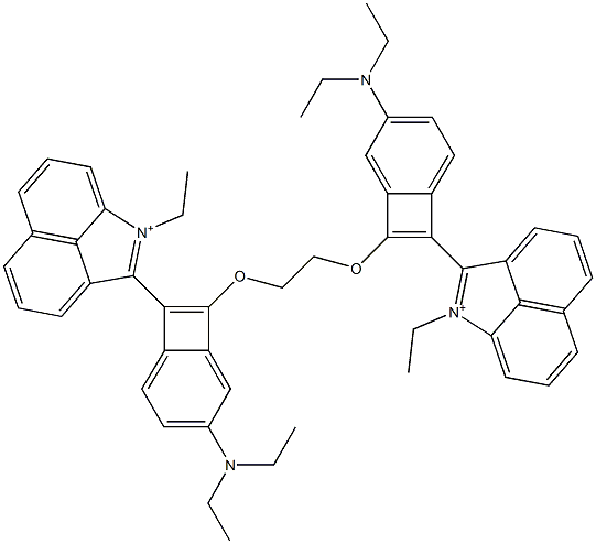 2,2'-[(Ethylenebisoxy)bis[4-(diethylamino)-2,1-phenyleneethene-1,2-diyl]]bis(1-ethylbenz[cd]indol-1-ium) Structure