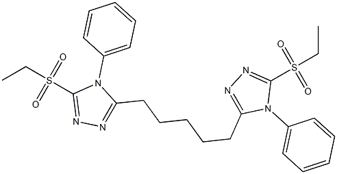 5,5'-(1,5-Pentanediyl)bis[4-(phenyl)-3-ethylsulfonyl-4H-1,2,4-triazole] 구조식 이미지