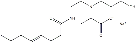 2-[N-(3-Hydroxypropyl)-N-[2-(4-octenoylamino)ethyl]amino]propionic acid sodium salt 구조식 이미지