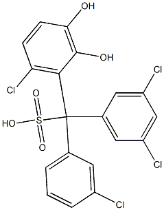 (3-Chlorophenyl)(3,5-dichlorophenyl)(6-chloro-2,3-dihydroxyphenyl)methanesulfonic acid Structure