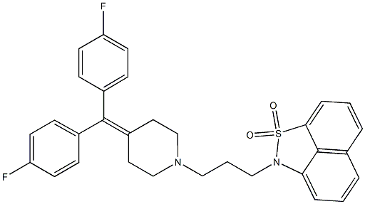 2-[3-[4-[Bis(4-fluorophenyl)methylene]-1-piperidinyl]propyl]-2H-naphth[1,8-cd]isothiazole 1,1-dioxide 구조식 이미지