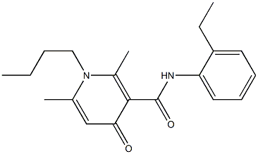 N-(2-Ethylphenyl)-1-butyl-2,6-dimethyl-4-oxo-1,4-dihydro-3-pyridinecarboxamide 구조식 이미지