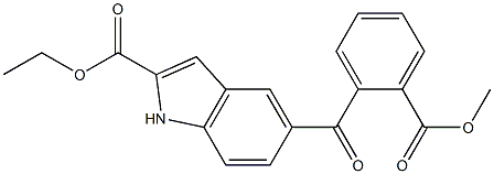 5-[2-(Methoxycarbonyl)benzoyl]-1H-indole-2-carboxylic acid ethyl ester 구조식 이미지