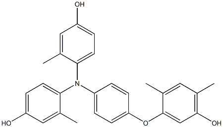 N,N-Bis(4-hydroxy-2-methylphenyl)-4-(5-hydroxy-2,4-dimethylphenoxy)benzenamine 구조식 이미지