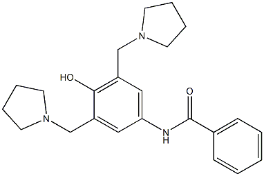 N-[3,5-Bis(1-pyrrolidinylmethyl)-4-hydroxyphenyl]benzamide 구조식 이미지