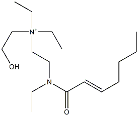 2-[N-Ethyl-N-(2-heptenoyl)amino]-N,N-diethyl-N-(2-hydroxyethyl)ethanaminium Structure