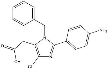 1-Benzyl-4-chloro-2-(4-aminophenyl)-1H-imidazole-5-acetic acid 구조식 이미지