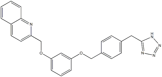 2-[3-[4-(1H-Tetrazol-5-ylmethyl)benzyloxy]phenoxymethyl]quinoline 구조식 이미지