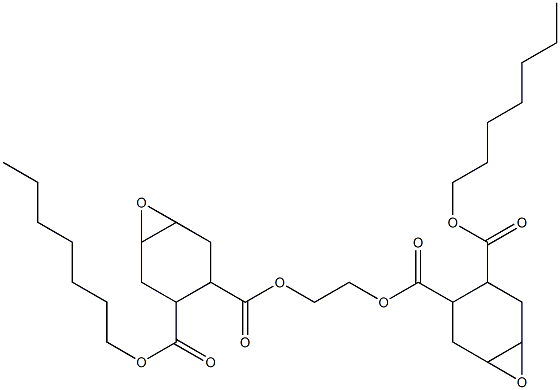 Bis[2-(heptyloxycarbonyl)-4,5-epoxy-1-cyclohexanecarboxylic acid]ethylene ester Structure