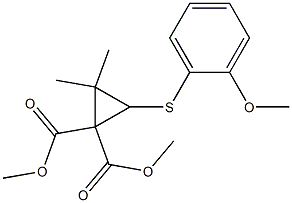 3-(2-Methoxyphenyl)thio-2,2-dimethylcyclopropane-1,1-dicarboxylic acid dimethyl ester 구조식 이미지