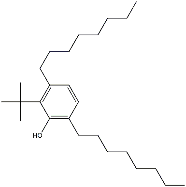 2-tert-Butyl-3,6-dioctylphenol 구조식 이미지