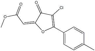 2-Methoxycarbonylmethylene-4-chloro-5-(4-methylphenyl)furan-3(2H)-one 구조식 이미지
