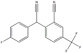 (2-Cyano-4-trifluoromethylphenyl)(4-fluorophenyl)acetonitrile 구조식 이미지