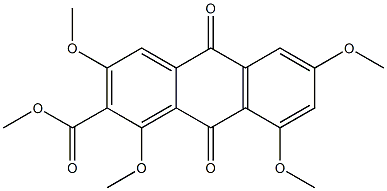 1-Methoxy-2-methoxycarbonyl-3-methoxy-6-methoxy-8-methoxy-9,10-anthraquinone 구조식 이미지