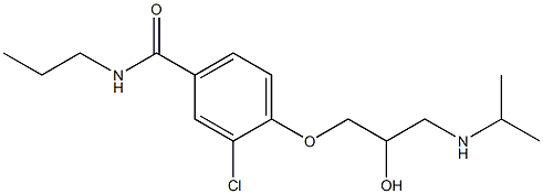 1-[4-[Propylcarbamoyl]-2-chlorophenoxy]-3-[isopropylamino]-2-propanol 구조식 이미지