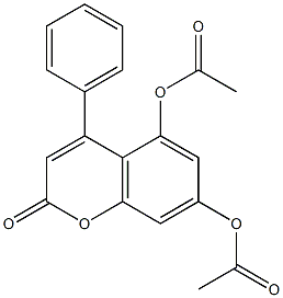 4-(Phenyl)-5,7-diacetoxycoumarin 구조식 이미지