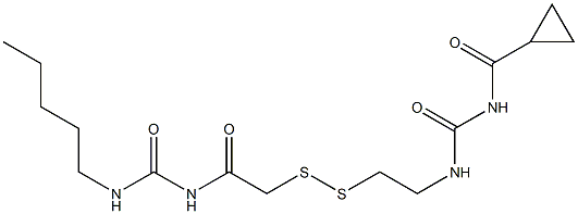 1-(Cyclopropylcarbonyl)-3-[2-[[(3-pentylureido)carbonylmethyl]dithio]ethyl]urea Structure