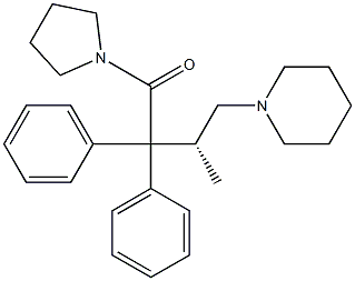 (-)-1-[(R)-3-Methyl-2,2-diphenyl-4-piperidinobutyryl]pyrrolidine 구조식 이미지