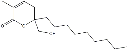 5,6-Dihydro-6-hydroxymethyl-3-methyl-6-nonyl-2H-pyran-2-one Structure