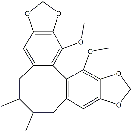 5,6,7,8-Tetrahydro-1,13-dimethoxy-2,3-methylenedioxy-6,7-dimethylbenzo[3,4]cycloocta[1,2-f][1,3]benzodioxole 구조식 이미지