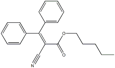 2-Cyano-3,3-diphenylpropenoic acid pentyl ester 구조식 이미지