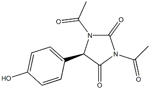 (5R)-1,3-Diacetyl-5-(4-hydroxyphenyl)-2,4-imidazolidinedione Structure