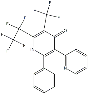 2-(Pentafluoroethyl)-3-(trifluoromethyl)-5-(2-pyridyl)-6-phenyl-4(1H)-pyridone 구조식 이미지