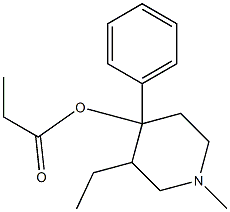 Propionic acid 3-ethyl-1-methyl-4-phenylpiperidin-4-yl ester 구조식 이미지