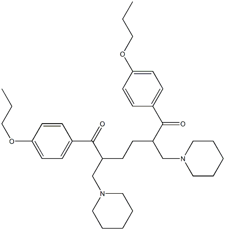 1,6-Bis(4-propoxyphenyl)-2,5-bis(piperidinomethyl)hexane-1,6-dione 구조식 이미지