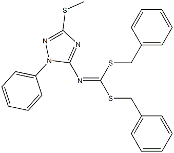 (1-Phenyl-3-methylthio-1H-1,2,4-triazol-5-yl)imidodithiocarbonic acid dibenzyl ester Structure