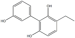 3-Ethyl-1,1'-biphenyl-2,3',6-triol 구조식 이미지