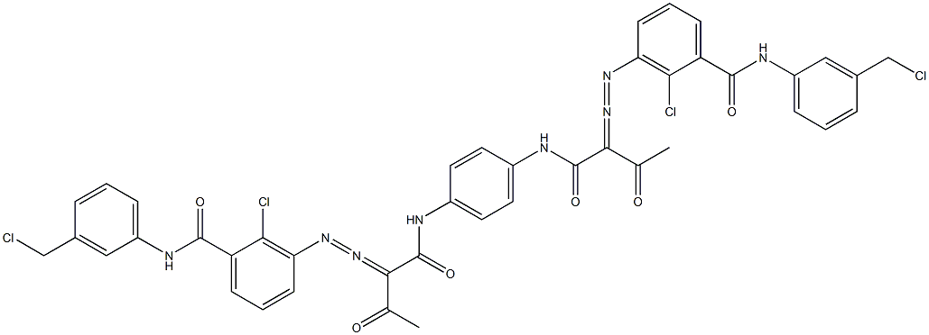 3,3'-[1,4-Phenylenebis[iminocarbonyl(acetylmethylene)azo]]bis[N-[3-(chloromethyl)phenyl]-2-chlorobenzamide] Structure