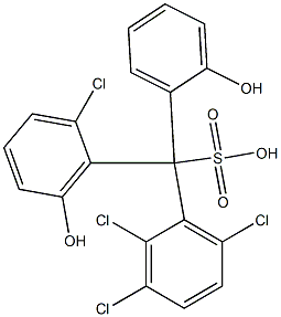 (2-Chloro-6-hydroxyphenyl)(2,3,6-trichlorophenyl)(2-hydroxyphenyl)methanesulfonic acid 구조식 이미지