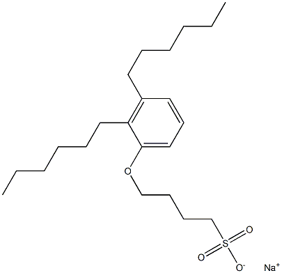 4-(2,3-Dihexylphenoxy)butane-1-sulfonic acid sodium salt Structure