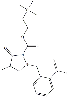 4-Methyl-2-(2-nitrobenzyl)-5-oxopyrazolidine-1-carboxylic acid 2-(trimethylsilyl)ethyl ester Structure